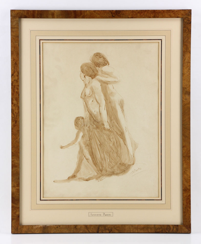Rodin, "Nude Studies," Watercolor