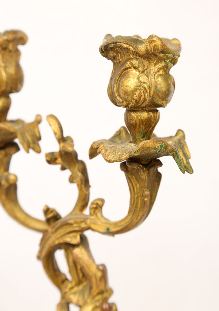 Set of Four Late 19th C. French Gilt Candle Holders - Image 6 of 6