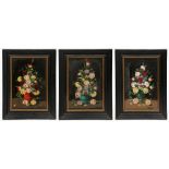 Three Floral Still Lifes, Oil on Panel