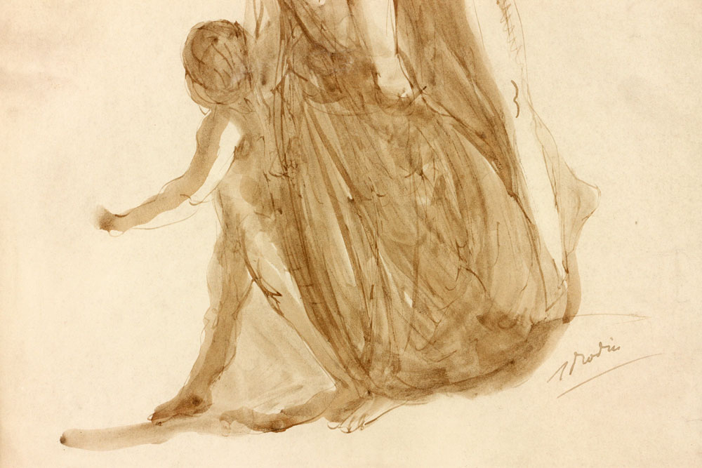 Rodin, "Nude Studies," Watercolor - Bild 6 aus 9