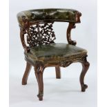 English William IV Leather Library Armchair
