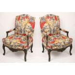 Pr. George III Style Library Painted Armchairs