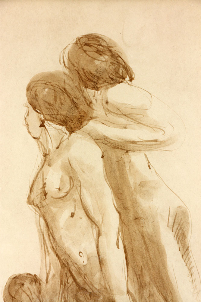 Rodin, "Nude Studies," Watercolor - Bild 4 aus 9