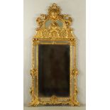 18th C. English Gilt Wood Mirror