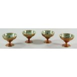 Four Wedgwood Footed Butterfly Lustre Cups
