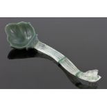 Mughal Style Carved Jade and Rock Crystal Spoon/Ladle