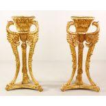 Pr. Carved and Gilt Planters