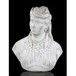 19th C. Orientalist Marble Bust of A Young Girl