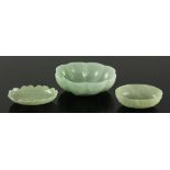 Lot of Three Carved Jade Bowls