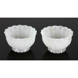 Pair of Carved White Jade Bowls