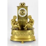 19th C. French Gilt Bronze Library Clock