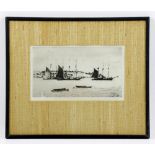 Little, Clipper Ships in Harbor, Etching