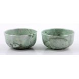 Pair of Carved Jade Bowls