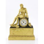 Bronze Dore and Patinated Figural Clock