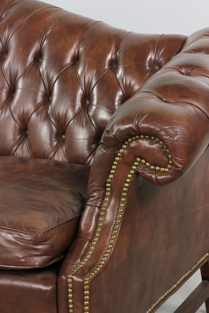 Tufted Leather Sofa - Image 3 of 6