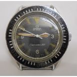 Omega Seamaster 300 Automatic Wristwatch with black dial, painted compass numbers, white sweep