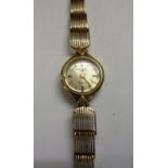 Ladies Rotary 9ct Gold Wristwatch with integral 9ct gold strap