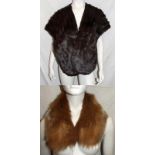 Dark Brown Fur Stole & Fox? Collar