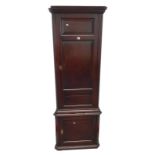 Georgian Period Standing Oak Corner Cabinet, base with panelled door, on small plinth base, top