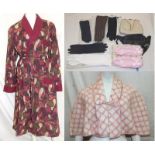 Vintage Clothing incl. Moonraker Mens Vintage Dressing Gown, Toguette Pink Brushed Wool Bed Cape,