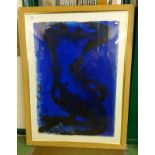 Large M/F/g Watercolour by Nimi Furtado 'Black Nude on Blue'