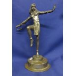 1930s Chrome Plated Bronze Figure Egyptian Dancer after Alonzo with additional snakes circling her