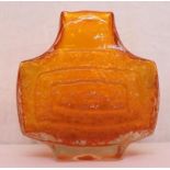 Whitefriars Tangerine Vase, 'Concentric TV', orange & clear glass designed by Geoffrey Baxter