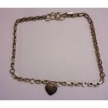 Montblanc Heavy Silver Neck Chain with heart shaped drops set white stone, T-bar clasp with