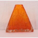 Whitefriars Tangerine Pyramid Vase pattern no. 9674 by Geoffrey Baxter