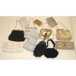 Vintage & Other Evening Bags incl. Salisburys Pandora, black beaded, 20s style with hexagonal