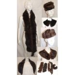 Fur Clothing incl. Mink Hat labelled Chapelier, Brown Fur Hat labelled Gales of Dewsbury, Long Fur