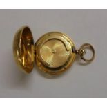 18ct Gold Sovereign Case with suspension loop, initials to front