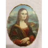 C19th Oval Miniature Painted on Ivory Young Woman wearing headscarf & classical low cut dress,