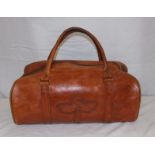 Ben Lhachmi Vintage Tan Leather Holdall