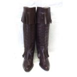 Pair Ladies Brown Leather Gucci Boots size 39/6