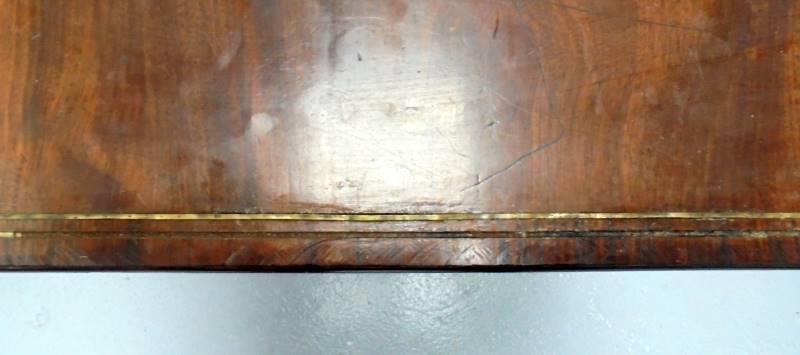 Unusual Regency Mahogany Pembroke Table with brass inlay, frieze drawer, on turned supports with - Image 2 of 2