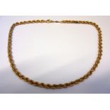 Ladies 14ct Gold Rope Twist Necklace with lobster clasp