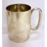 C20th Silver Mug with D shaped handle, maker RP London 1930