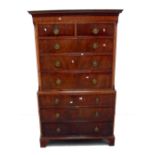 Late C18th/Early C19th Mahogany Chest on Chest/Tall Boy on bracket supports, lower section with 3