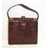 Ladies Vintage Brown Snakeskin Handbag