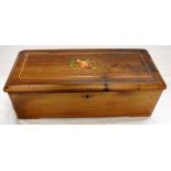 Late C19th/Early C20th Rosewood & Marquetry Music Box with 8 tunes