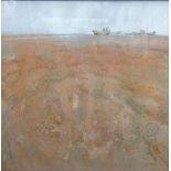 C20th Pastel 'Beach Kent' by GJ Blockley, exhibited at the Pastel Society 1988, approx. 19 1/2" x 19