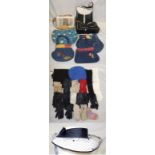 Ladies Handbags incl. Joshua Taylor, black wool shawl, crocheted beret, evening & other gloves &