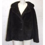 Ladies Black Acrylic Fur Jacket labelled Maestromink, approx. size 16, measures 20" from armpit to