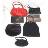 Ladies Vintage & Other Handbags incl. Jane Shilton black patent, Chamelle by Essell, Farfalla, black