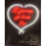 Tracey Emin Signed Poster 'I Promise to Love You' 2014 Limited Edition of 500