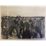 Early C20th Engraving 'Peasants On The March' by Kathe Kollwitz 1867 - 1945, purchased December