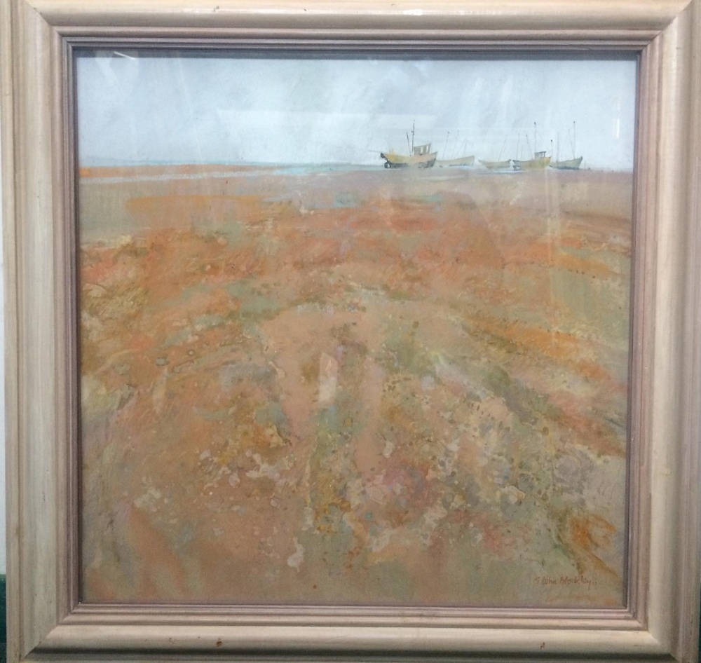 C20th Pastel 'Beach Kent' by GJ Blockley, exhibited at the Pastel Society 1988, approx. 19 1/2" x 19 - Image 2 of 2