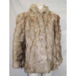 Ladies Raccoon? Fur Jacket with 3 clip fastenings, labelled size 16