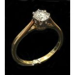 Diamond Solitaire Ring with certificate, 0.44 estimated carats, round brilliant cut stone 4.95-5.01,